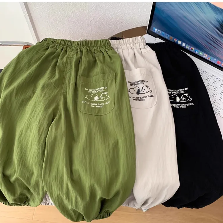 儿童装宝宝防蚊裤夏季薄款休闲束脚裤中小男童卡通洋气柔软长裤