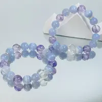 【239 本钱】蓝纹玛瑙紫水晶白水晶11-12mm手串面小仙多样性发其一Z