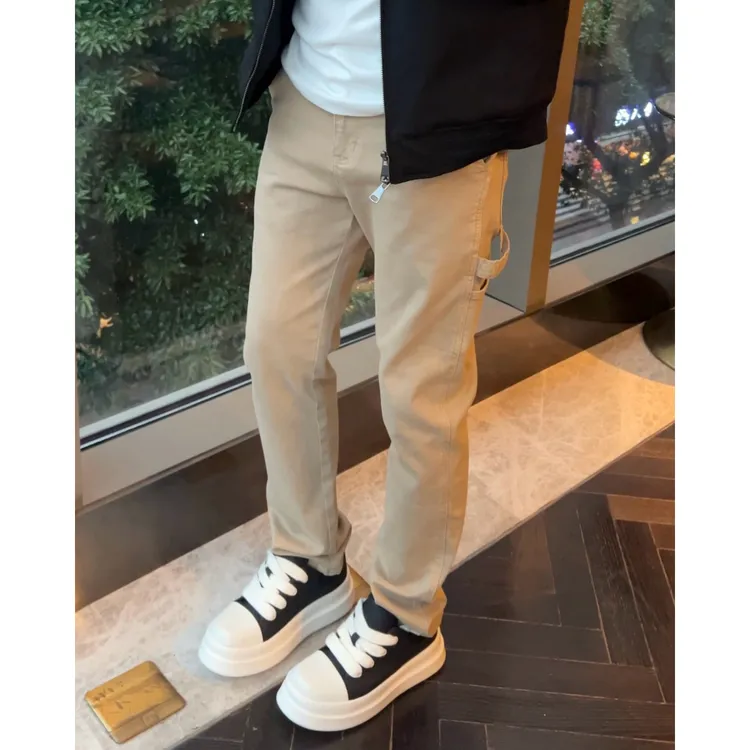 【Miu风伐木裤】秋季琥珀流光风定制高棉弹力直筒牛仔裤男士裤子