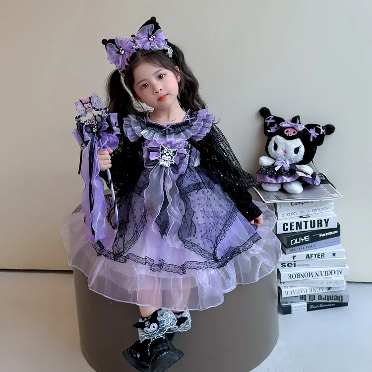 女童连衣裙夏装2025新款儿童库洛米公主裙女孩夏季洛丽塔背心裙子