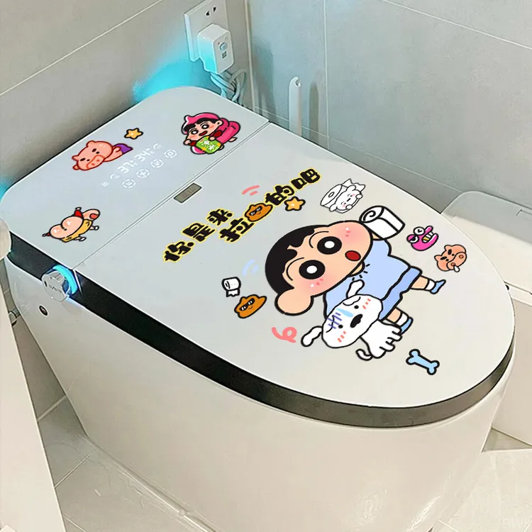 卫生间马桶贴小新创意可爱创意卡通装饰防水贴画卫生间出租屋贴画