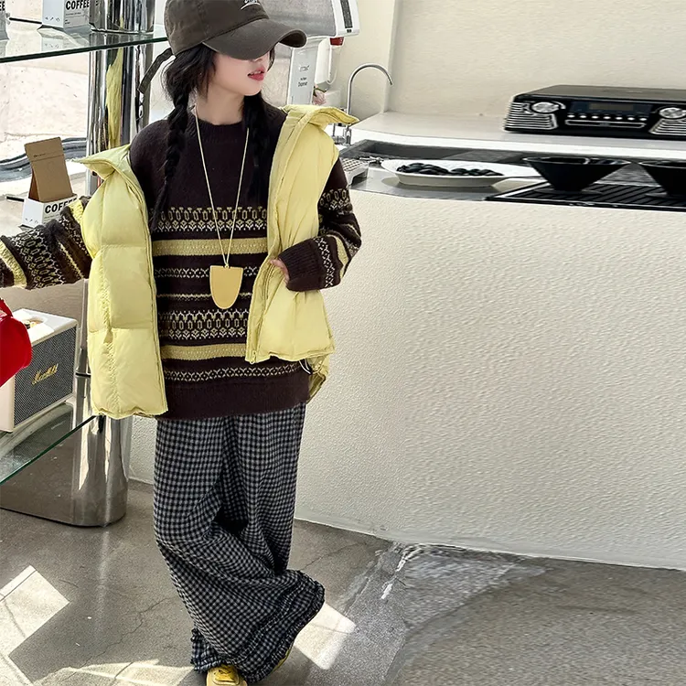 女童毛衣秋冬季2025新款洋气大童春秋韩系线衣儿童慵懒风针织上衣