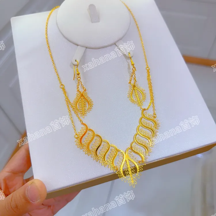 铜合金亚克力项链 新款时尚金子同款两件套首饰百搭个性网红