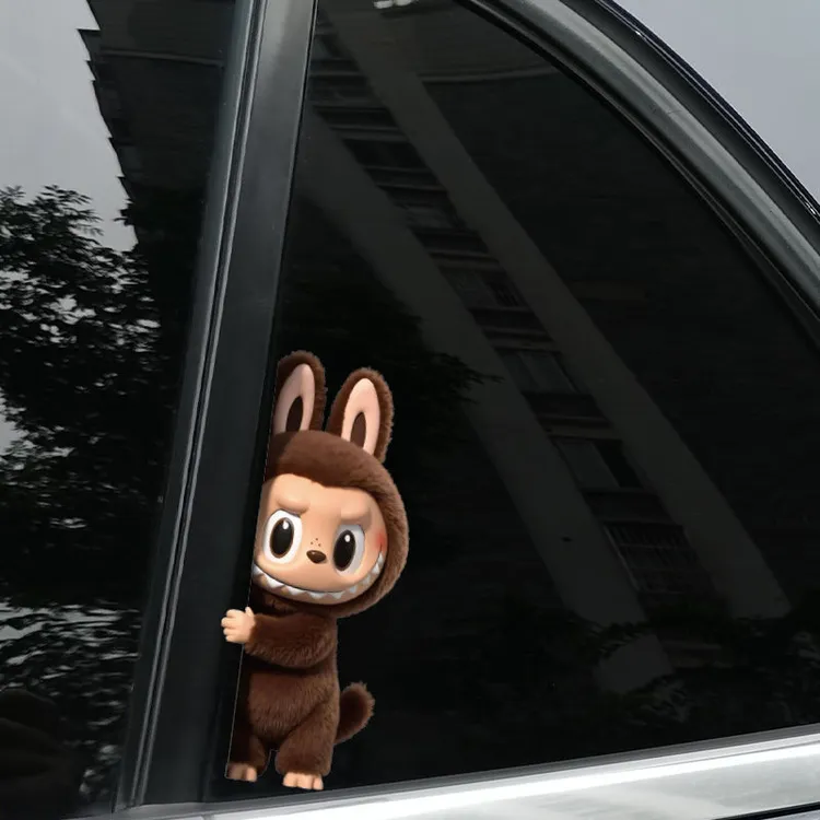 拉布布玩偶车贴汽车车身车窗贴纸电动摩托车电脑机箱个性装饰贴画