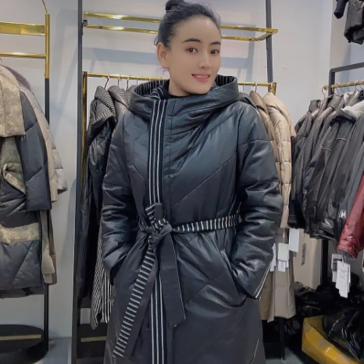 【主播央珍】自留款的超有设计感的长款加内胆的皮衣修身外套