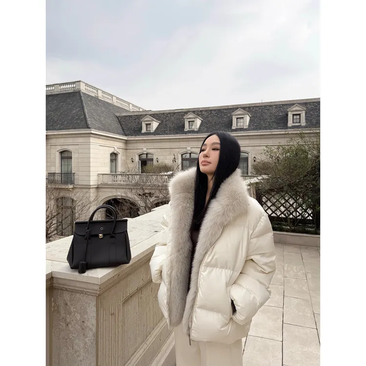 狐狸毛领门襟保暖短款加厚外套ZM25Y10