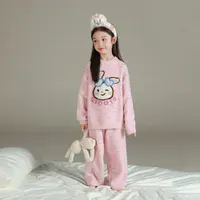 utouto大耳象女童小兔毛绒家居上衣长裤2025冬季新款套装2594004
