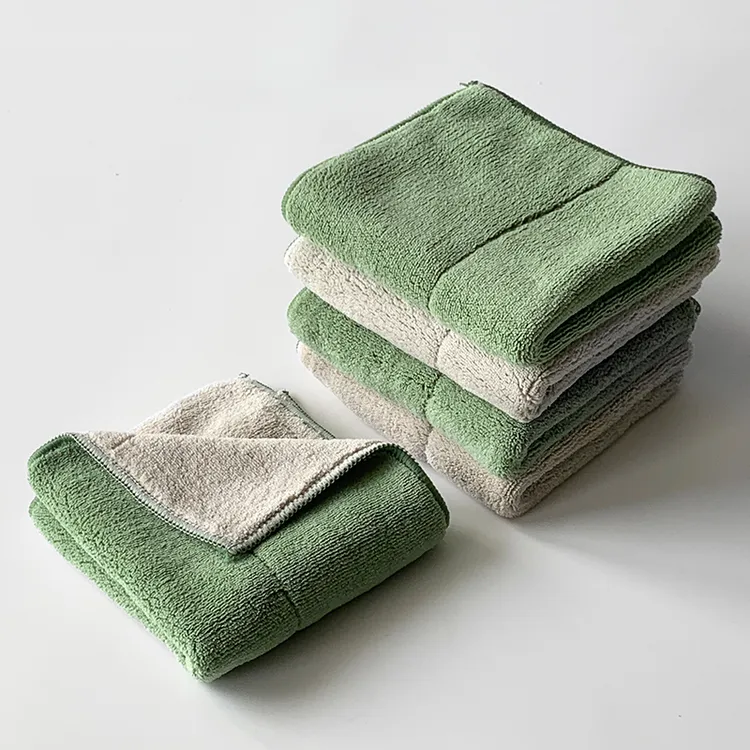 Vv小丸家双面抹布去渍吸水厨房洗碗百洁布家用不掉毛桌子清洁毛巾