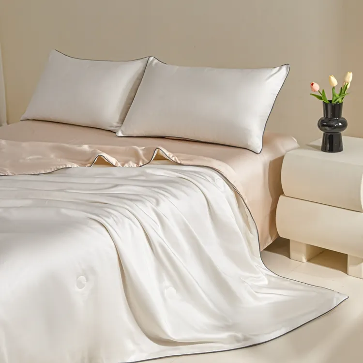 2025新款100%莱赛尔兰精天丝+20%桑蚕丝填充绣花夏被空调被夏凉被