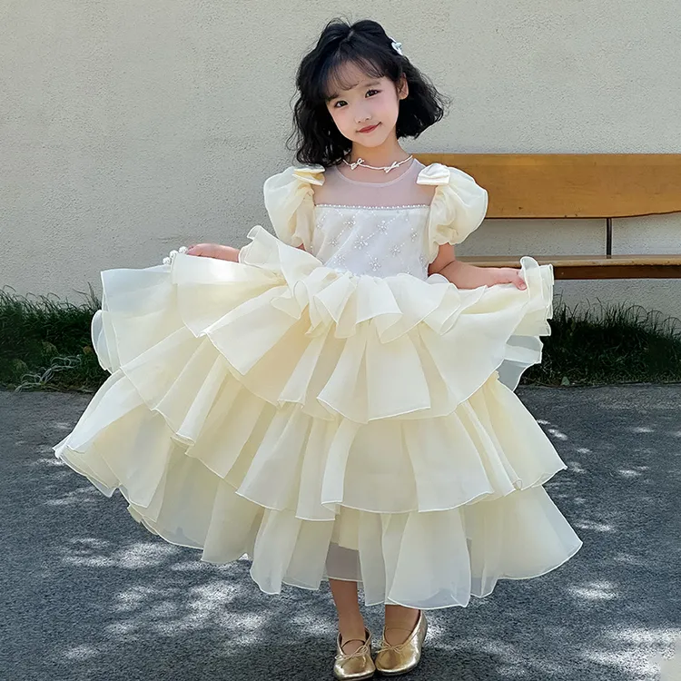 女童连衣裙夏儿童轻奢高端礼服蓬蓬裙小女孩生日蛋糕裙重工公主裙