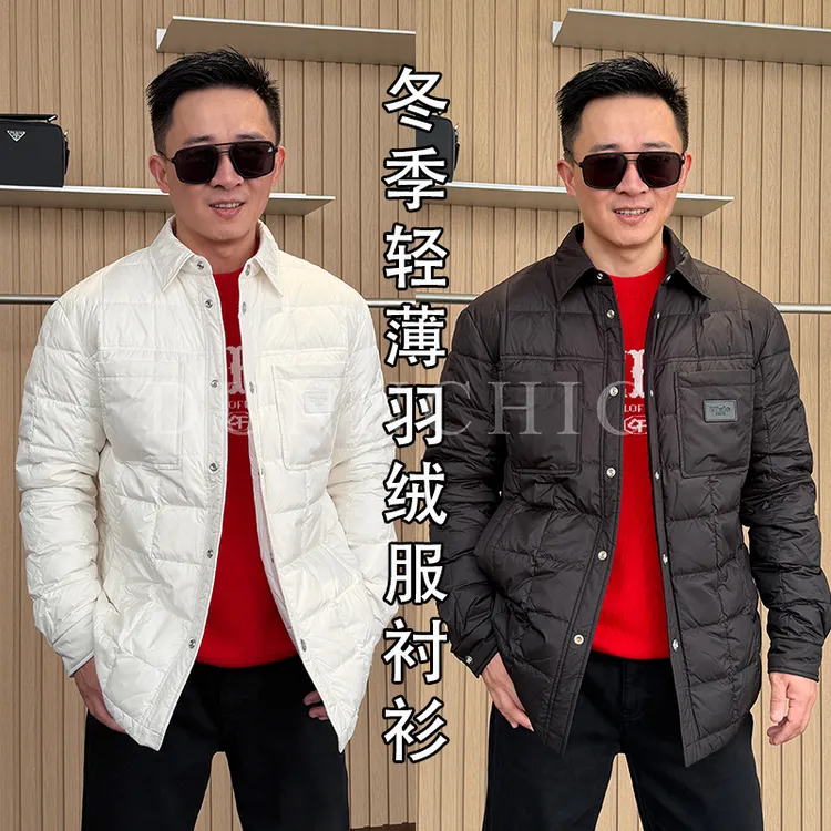 徐先生出品冬季费雷轻薄衬衫款羽绒服外套YR587