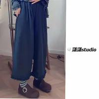 【木耳边阔腿裤】【胖瘦都显瘦】【不挑个子】潇潇自制阔腿裤XJ0081