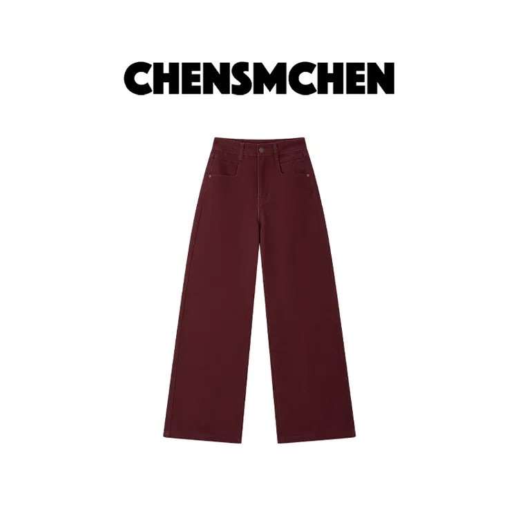 CHENSMCHEN 时尚休闲简约百搭牛仔裤女宽松显瘦直筒裤CSN8779LC