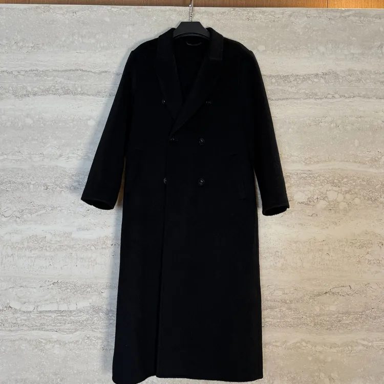 TANTAN 气质大牌设计中长款秋冬厚款骆驼绒大衣3877