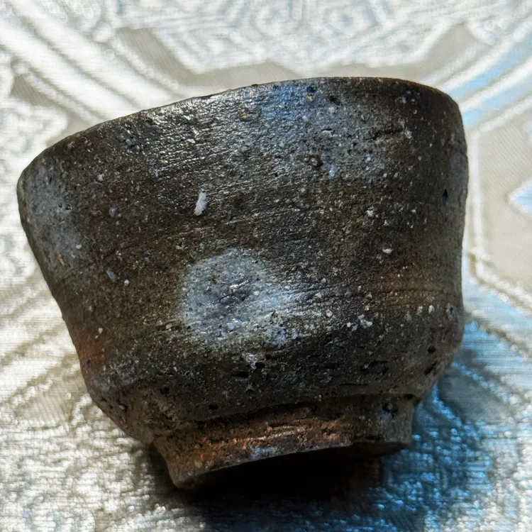 山土美杯·日幡光显人·中古备前·茶杯·压手杯（口径5.4高4.7容量70