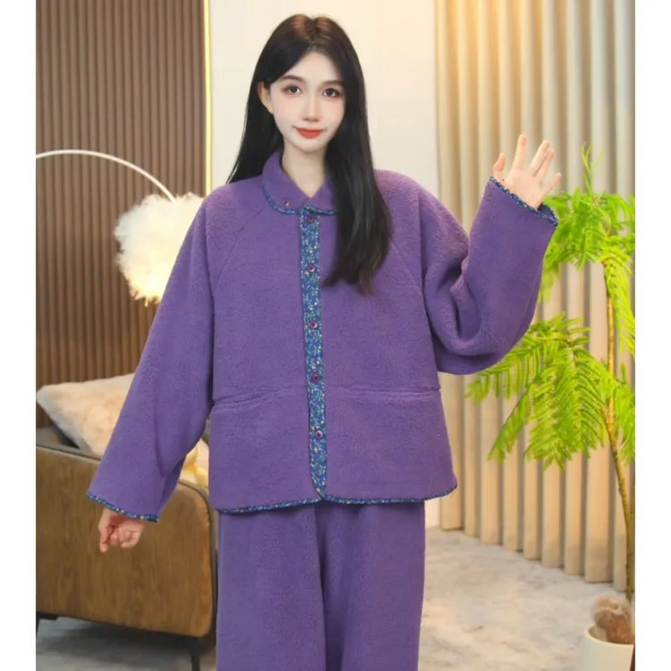 琪琪家【复古碎花】舒适睡衣女士套装可外穿睡衣家居服CQQ