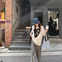 小橙子 黑白格子裤