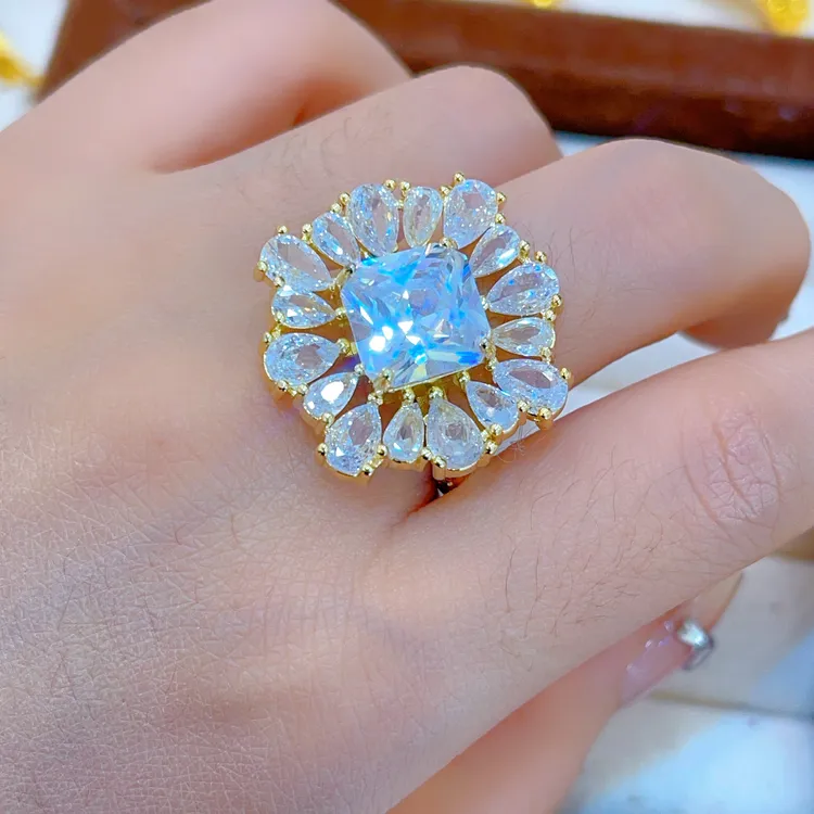 铜合金戒指 2344戒指爆款白搭时尚金色铜合金白搭时尚