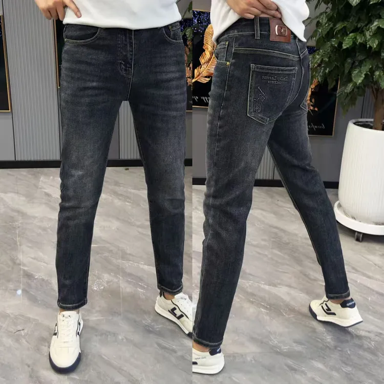 秋季新款牛仔裤裤子时尚百搭简约男士长裤修身显瘦弹力牛仔裤男款