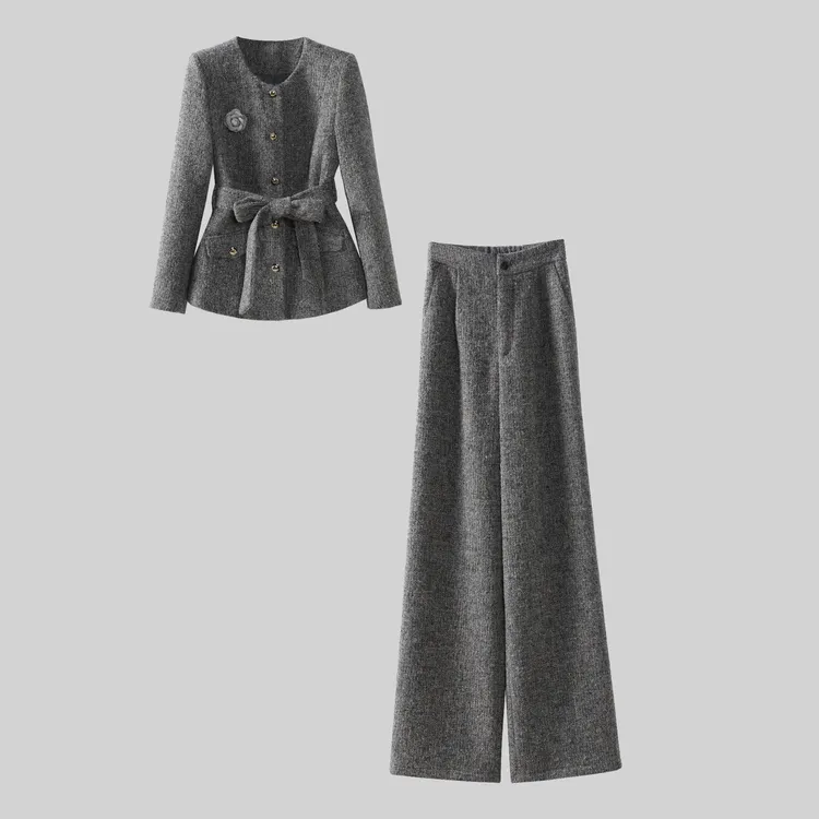 〈纪朵研〉1559轻奢休闲风法式西装套装冬季加棉时尚女装时尚套装