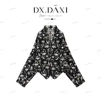 DX.DAXI【墨尔本午夜】新款撞色小众针织衫开衫披肩毛衣外套正反穿