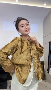 新中式刺绣短款提花上衣薄款常规款时尚气质复古中国风重工秋季
