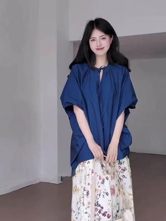 胖MM夏装一整套韩系高级感宽松慵懒风松弛感衬衫半身裙两件套大码