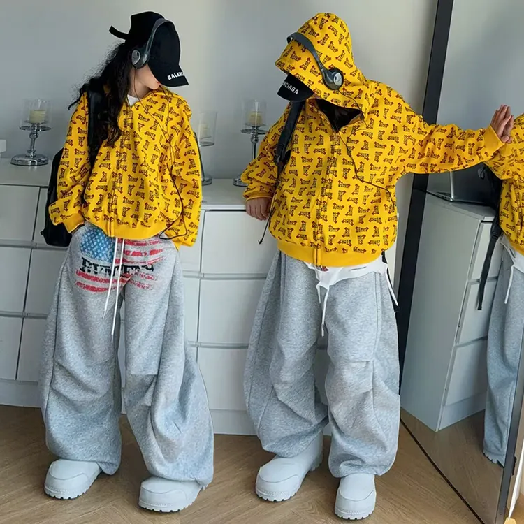 女童套装秋季新款儿童工装裤中大童洋气两件套女孩爵士舞街舞表演