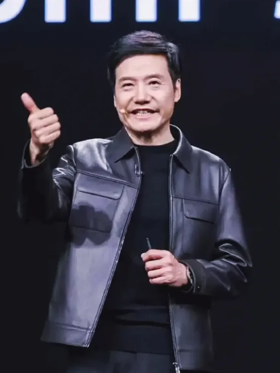 雷军同款男士高端翻领皮衣商务休闲春秋季新款潮流