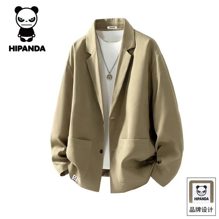Hi Panda你好熊猫秋季新款休闲西服外套男士高级感百搭宽松上衣服