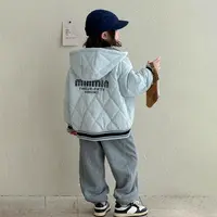 女童夹棉外套秋冬款2025新款洋气童装连帽冬装儿童加厚上衣Q14100