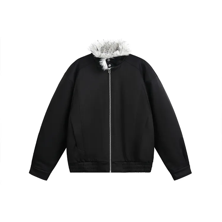 痞帅时尚三防狼短款座山雕棉服冬季加厚加绒宽松bomber棉衣外套潮