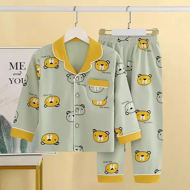 100%棉儿童睡衣男女童春秋棉家居服柔软舒适空调服保暖睡衣套装