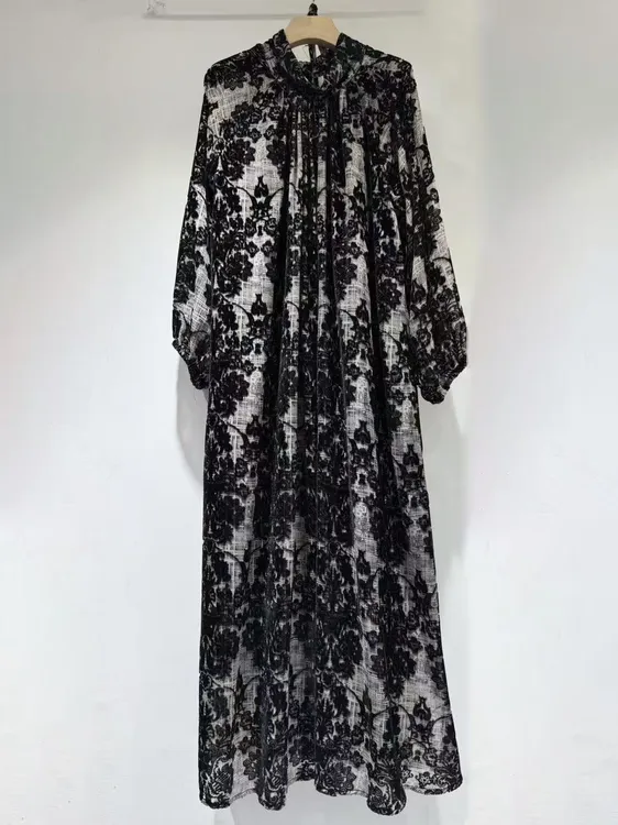 【Mrs MAIMAI】秋冬新款复古百搭丝绒长款连衣裙A229