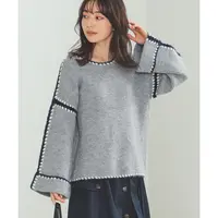  【MonTendre】秋季新款 B 休闲百搭手工缝制上衣宽松拼色针织衫