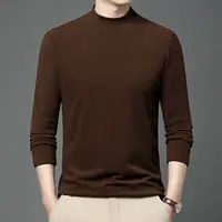B35半高领纯色德绒修身长袖打底衫男女同款8-99