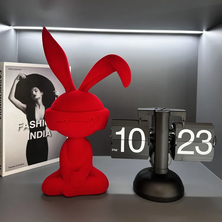 创意兔子摆件卡通现代轻奢入户玄关客厅酒柜电视柜装饰品桌面摆设