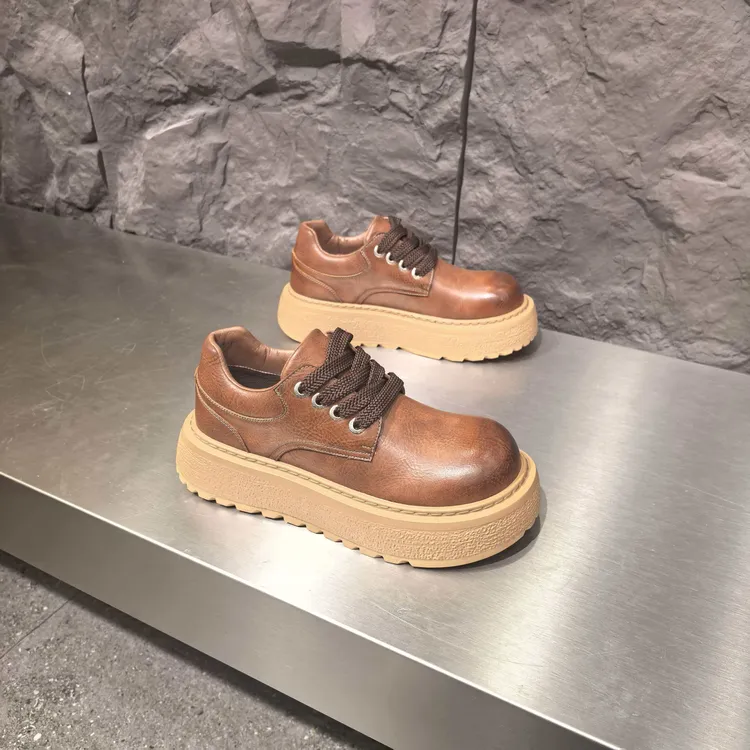 鞋子男士软底马丁靴厚底增高显瘦工装靴大头皮鞋休闲皮鞋休闲男鞋