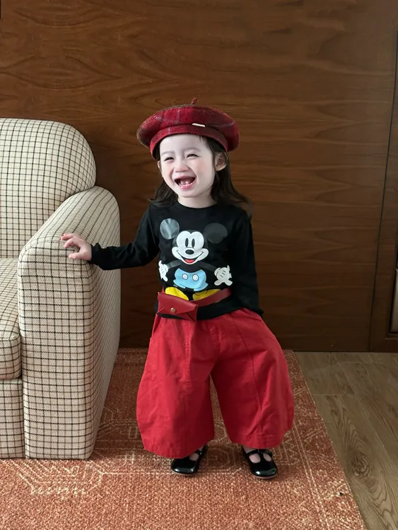 女宝宝套装2025秋季新款韩版女童洋气可爱卡通长袖T恤儿童阔腿裤