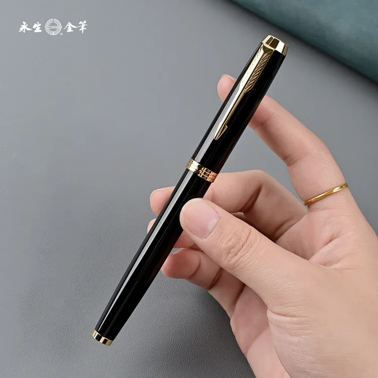 永生钢笔金属笔杆书法练字笔手磨笔尖暗尖美工笔尖商务办公钢笔
