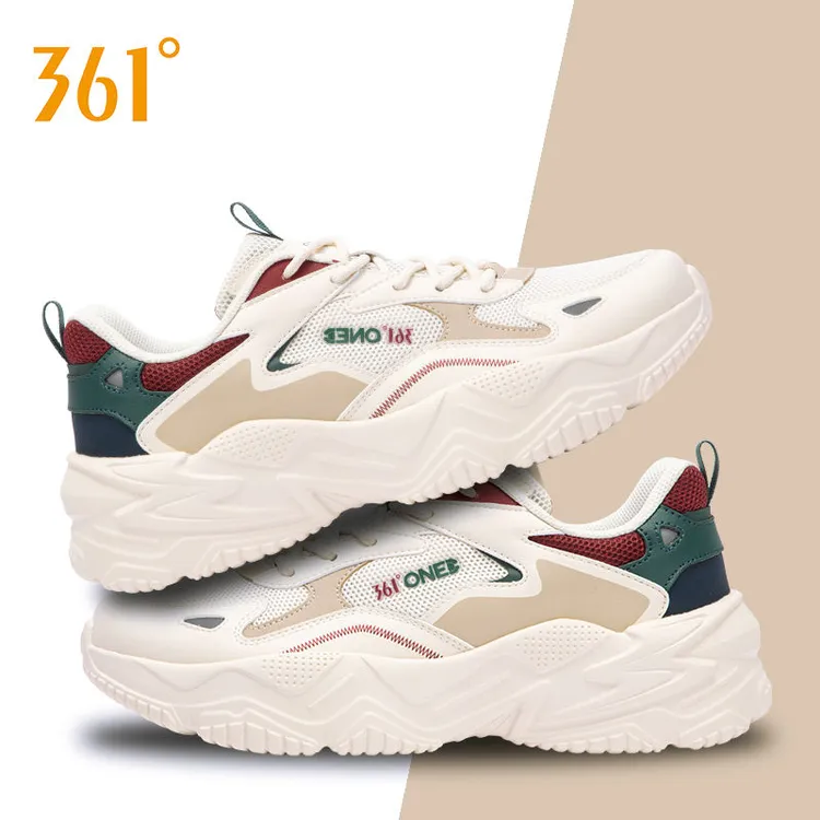 361°男鞋可颂老爹鞋正品春秋季复古潮男运动鞋男款网面透气休闲鞋