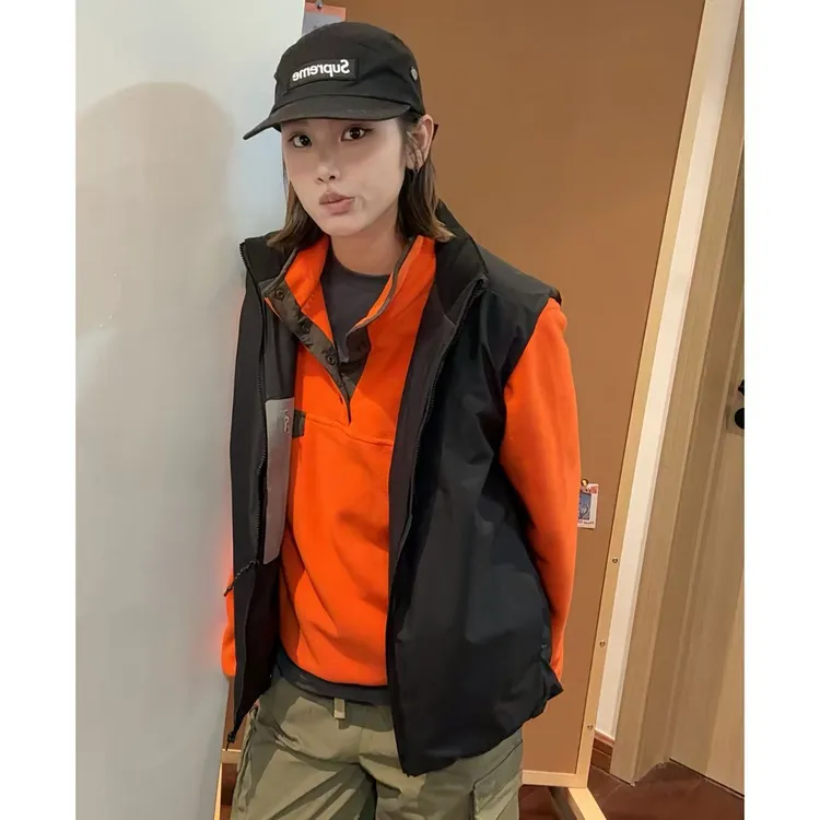 β家立领针织摇粒绒城市户外休闲秋冬半开领套头长袖卫衣百搭上衣