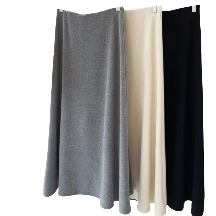 绵羊绒鱼尾裙百搭气质a字裙包臀裙显瘦针织半身裙中长款裙