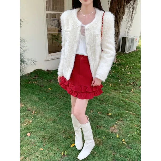 赵小小【安娜气质～】10208 55%羊毛小香风外套韩版高级感保暖毛绒女