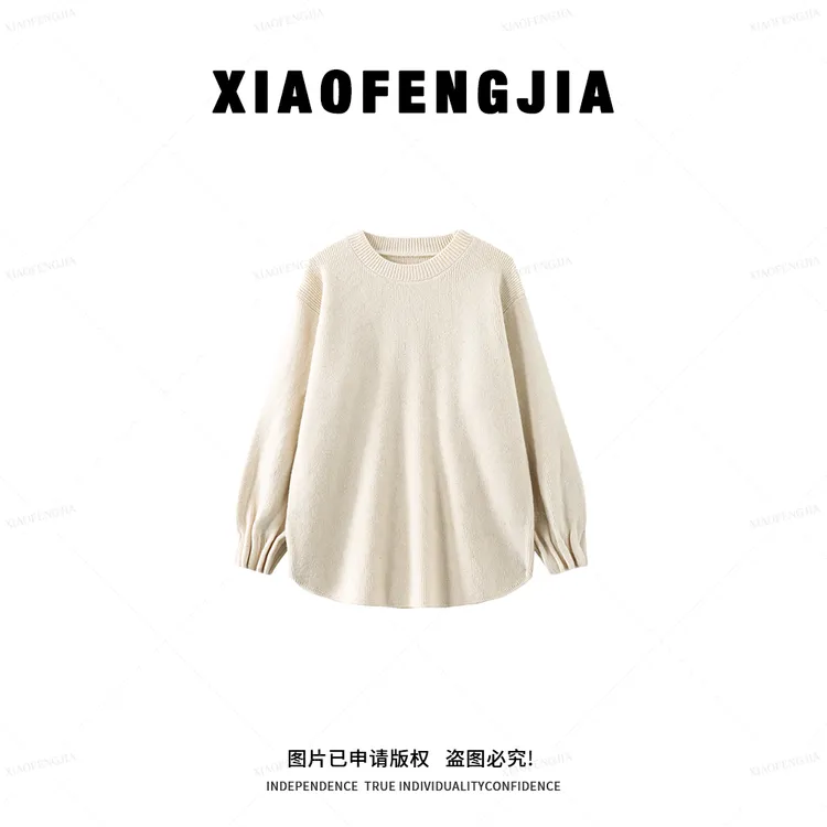 2025冬季新款【四季青小封家轻奢】多巴胺圆领针织上衣cc1819