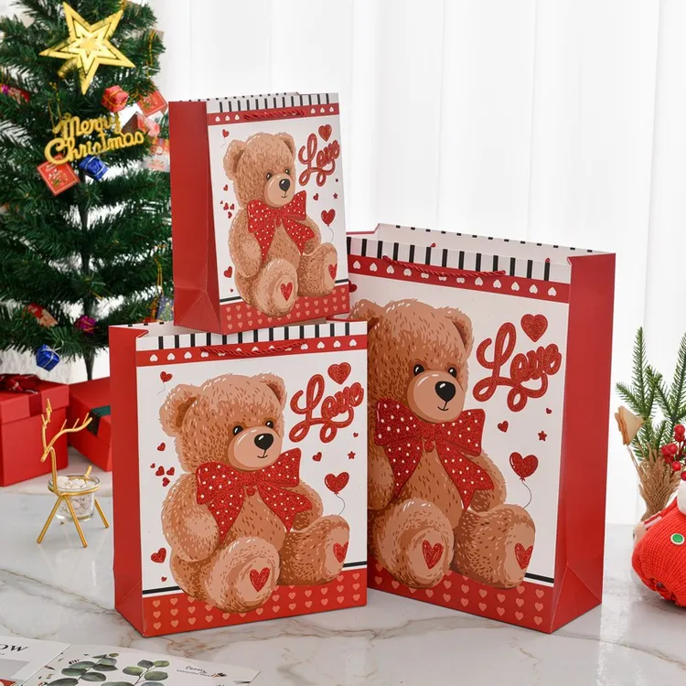 卡通礼品袋生日礼物袋礼品包装袋小熊纸袋子手提袋伴手礼袋回礼袋