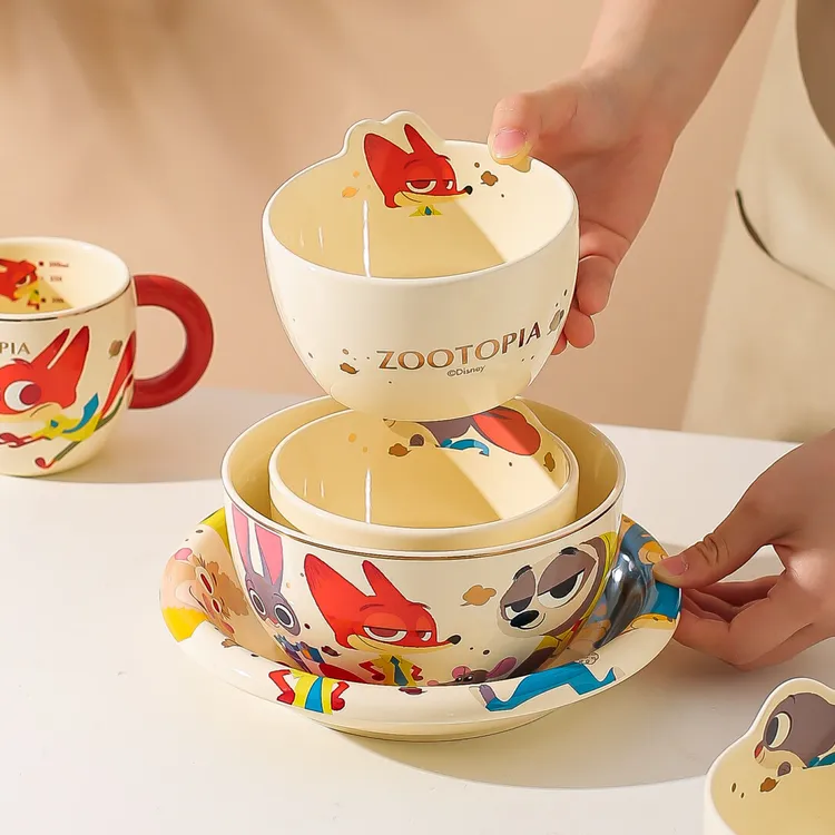 川岛屋迪士尼疯狂动物城餐具饭碗家用2025新款面碗儿童碗个人专用