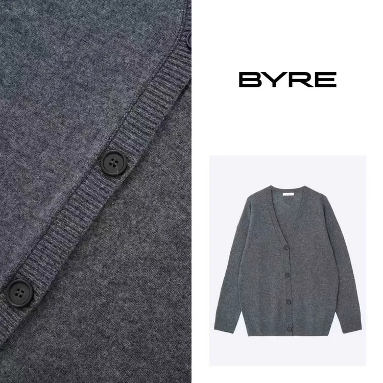 BY853 深灰色羊毛开衫【干洗】