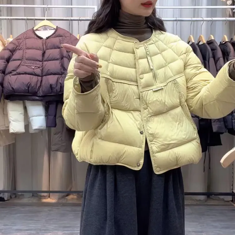 韩系减龄设计感保暖棉服2025秋冬新款时尚洋气显瘦圆领棉衣外套潮