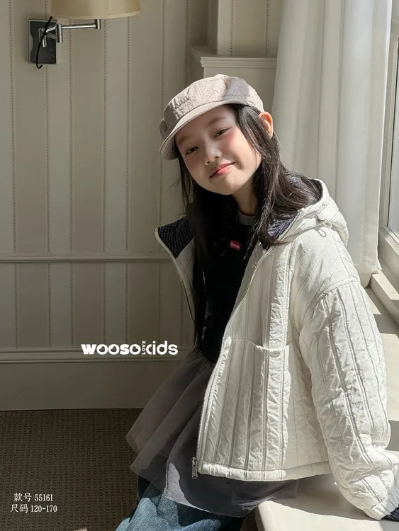 女童棉服儿童棉袄冬季2025新款夹棉连帽时髦上衣女孩洋气外出外套